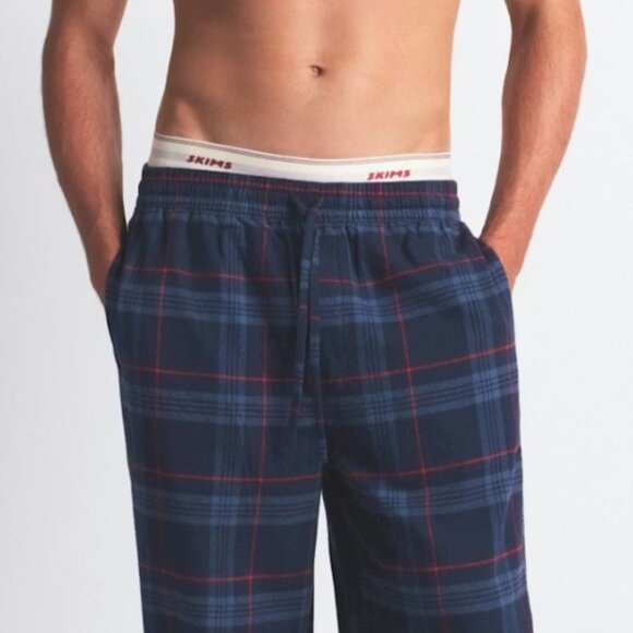 NWT Skims Mens Flannel Sleep Pant - Damson Laser Plaid - Large - Picture 4 of 4